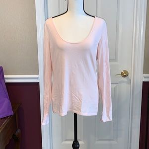 VICTORIA SECRET LIGHT PINK LONG SLEEVE OPEN BACK